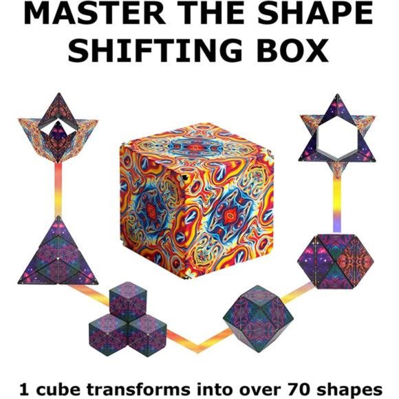 Shape Shifting Box -Award-Winning, Patented Fidget Cube w/ 36 Rare Earth Magnets - Picture 4 of 6